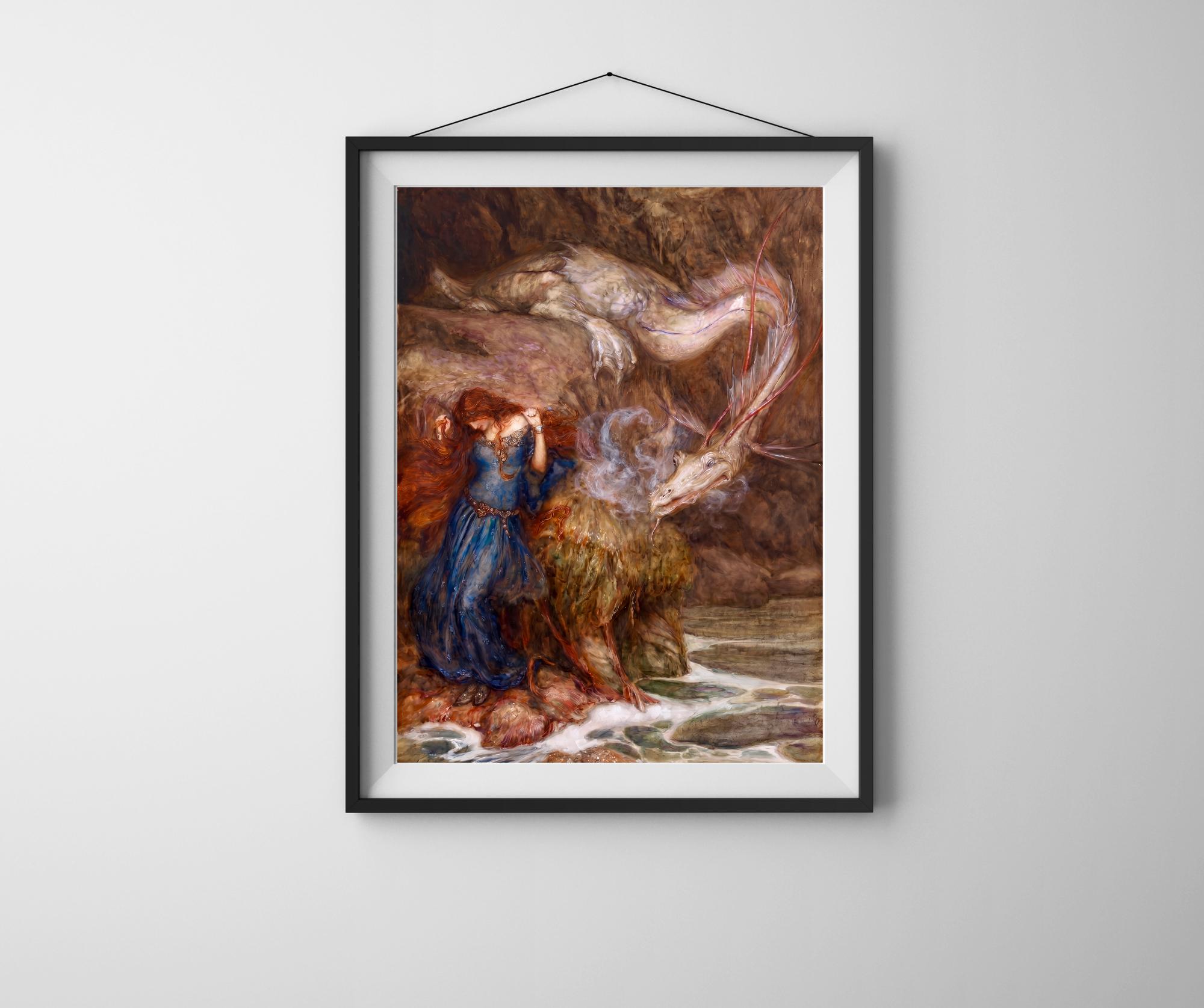 Andromeda Fine Art Print! Arthur Rackham, Vintage, Retro, Dragon, Dark ...