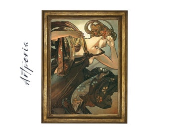 アルフォンス・ミュシャ アール・ヌーヴォー版画：四つの星シリーズ