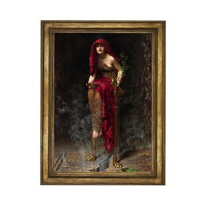 Priestess of Delphi Fine Art Print! Vintage Art, John Collier, Devil, Witch, Occult, Gothic, Painting, Dark, Witches | 0206268