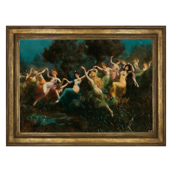 Nymphs Fine Art Print! Vintage Art, Maiden, Mythology, Spirit, Fairy, Goddess, Moritz Stifter, Faun, Devil, Witches -25039