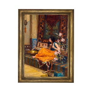 Der Harem - Druck. Gemälde von Waterhouse. Viktorianisches romantisches Gemälde, Vintage-Druck, Wandkunst Poster, Kunstwerk Home Deko. 9095
