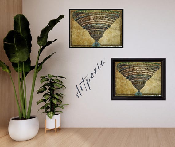 Sandro Botticelli Print - Map of Hell, Classic Fine Art, the