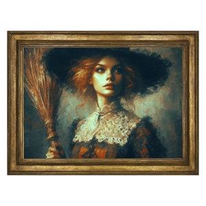 Portrait of a Witch - Fine Art Print! Vintage Art, Devil, Witch, Occult, Gothic, Painting, Dark, Witches Dance, Witches Sabbath, Witches -400302