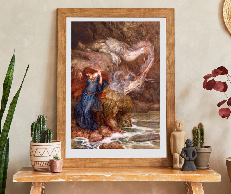 Andromeda Fine Art Print! Arthur Rackham, Vintage, Retro, Dragon, Dark ...