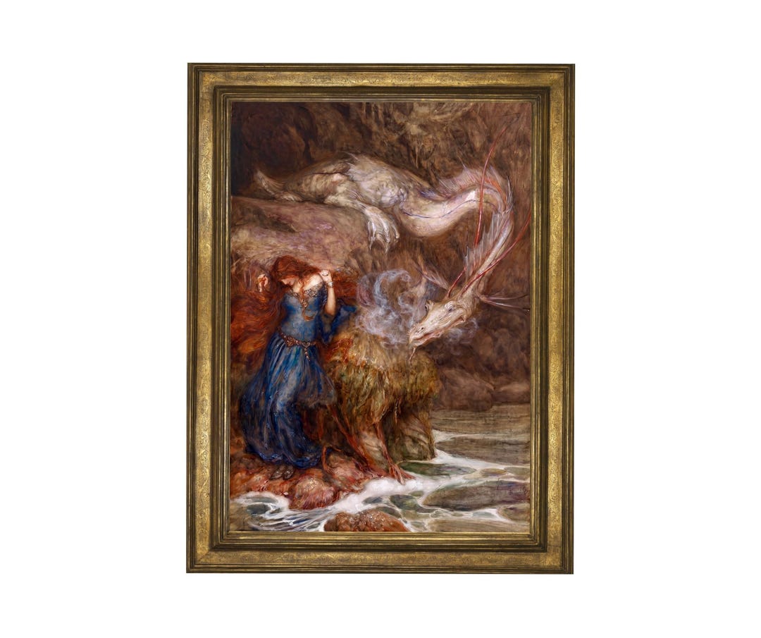 Andromeda Fine Art Print! Arthur Rackham, Vintage, Retro, Dragon, Dark ...