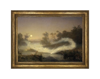 Dance of the Fairies - Print. Classic Fine Art Paintings Fairies Elf Nature Spirit Mythology August Malmström Dancing Fairies Art Print Fairy |400336