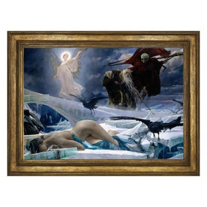 The End of the World - Fine Art Print! Vintage Art, Devil, Witch, Occult, Gothic, Painting, Dark, Adolf Hirémy Hirschl, Italy -31025