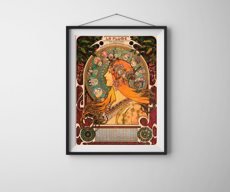 Mucha Signs Alphonse Mucha Print Fine Art Print. Mucha, Zodiac Signs, Art Nouveau ...