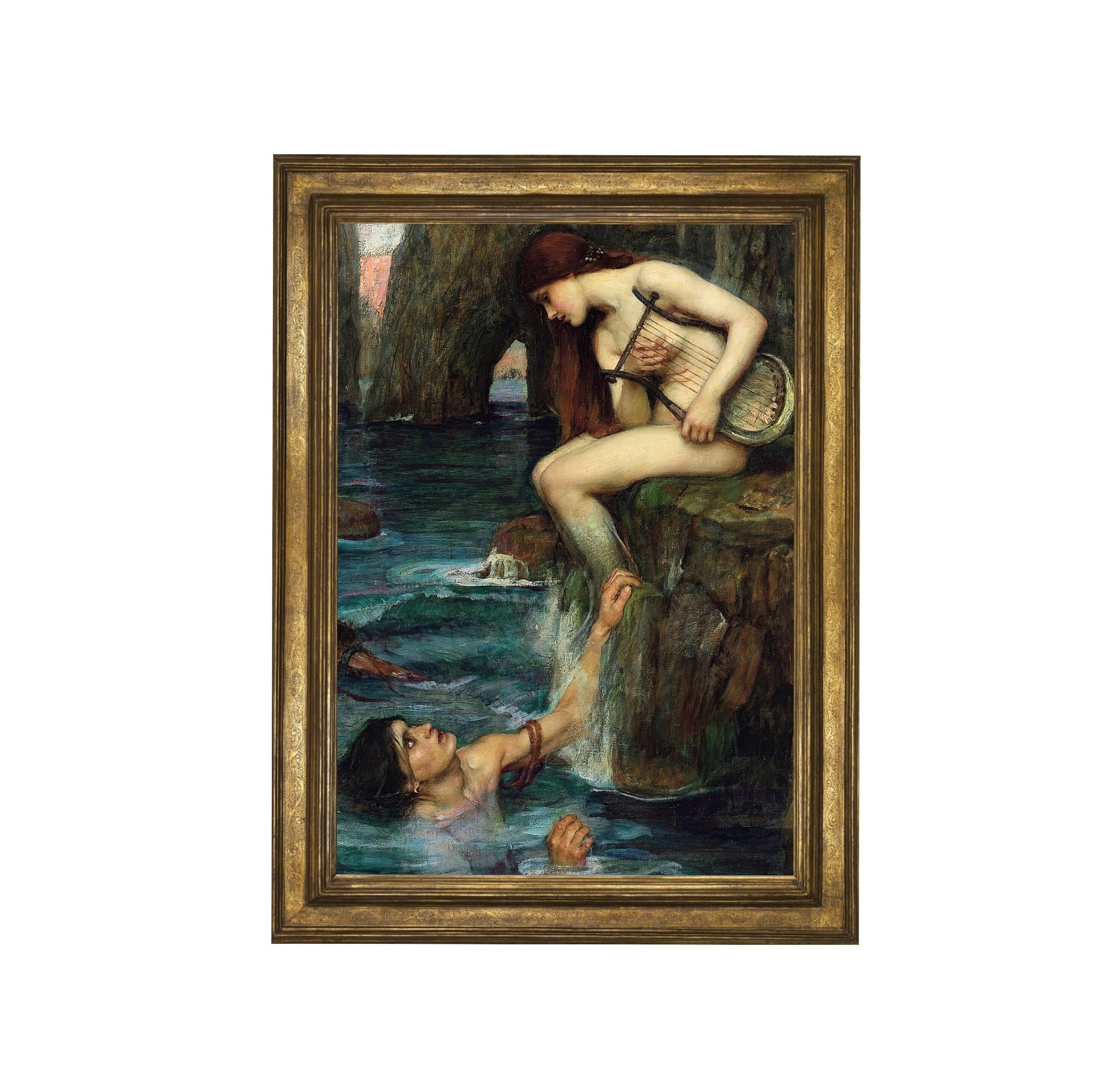 The Siren - Print. Mythology. Seductress. Painting by Waterhouse, 1900 - 900954