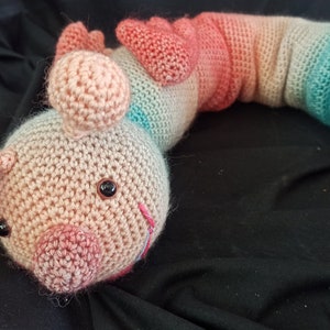 Crocheted cuddly toy - winged magic worm