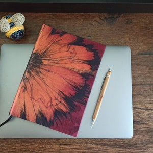 Hand-bound notebook with hand-painted cotton cover