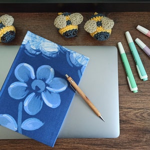 Hand-bound notebook with hand-painted cotton cover