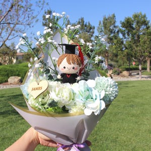 Graduation bouquet, Graduation Boy Bouquet, Personalized Name Tag Bouquet, Graduation Gifs, Graduation Special Bouquet, Boy 01
