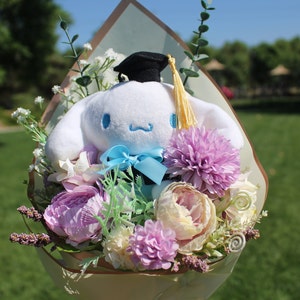 Sanrio Cinnamoroll Bouquet, Sanrio Graduation Series, Sanrio, Sanrio Plush, Sanrio Graduation Gifts, Kawaii Sanrio,Sanrio Graduation Bouquet image 1