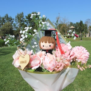 Graduation bouquet, Graduation Girl Bouquet, Personalized Name Tag Bouquet, Graduation Gifs, Graduation Special Bouquet, Girl 02