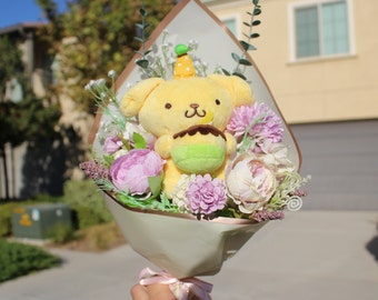 サンリオ ポムポムプリン ブーケ、サンリオ バースデーシリーズ、サンリオ、サンリオぬいぐるみ、サンリオギフト、かわいいサンリオ、サンリオぬいぐるみ、サンリオバースデーギフト