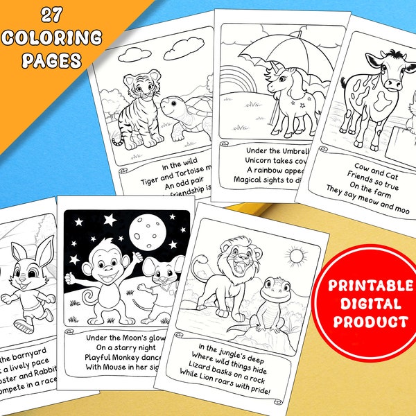 Printable Coloring Pages for Kids with Nursery Rhymes for Kids - ABC Coloring book