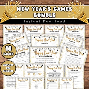 New Year&#39;s Eve Party Games Bundle: 18 Printable Activities (Instant Download)