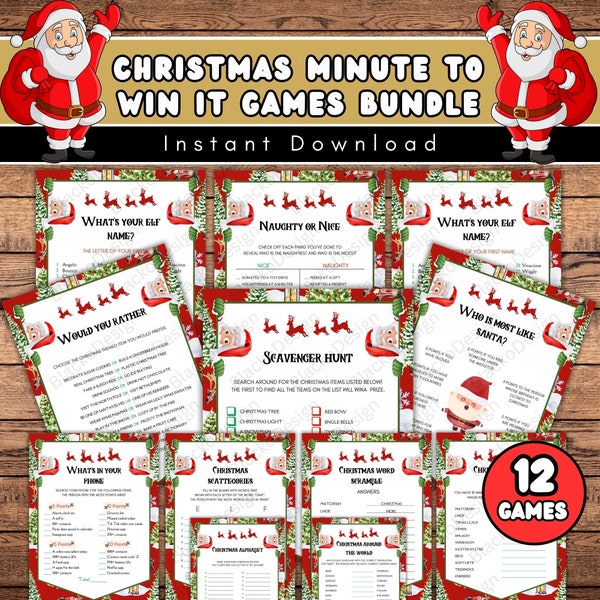 Christmas Minute to Win It Games - Etsy