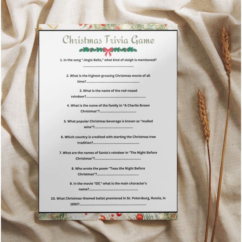 Editable Christmas Trivia Game, Group Game Christmas, Office Party Game