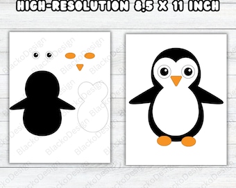 Bricolage pingouin pour enfants : modèle de motif imprimable (PDF)