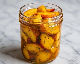 Sweet & Spicy Pickled Peaches Recipe: Easy Family Recipe (Instant PDF Download)