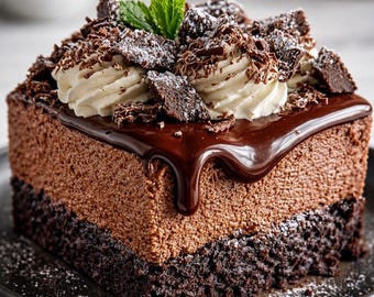 Receta de pastel de mousse de chocolate sin horno / Postre francés fácil (Descargar PDF)