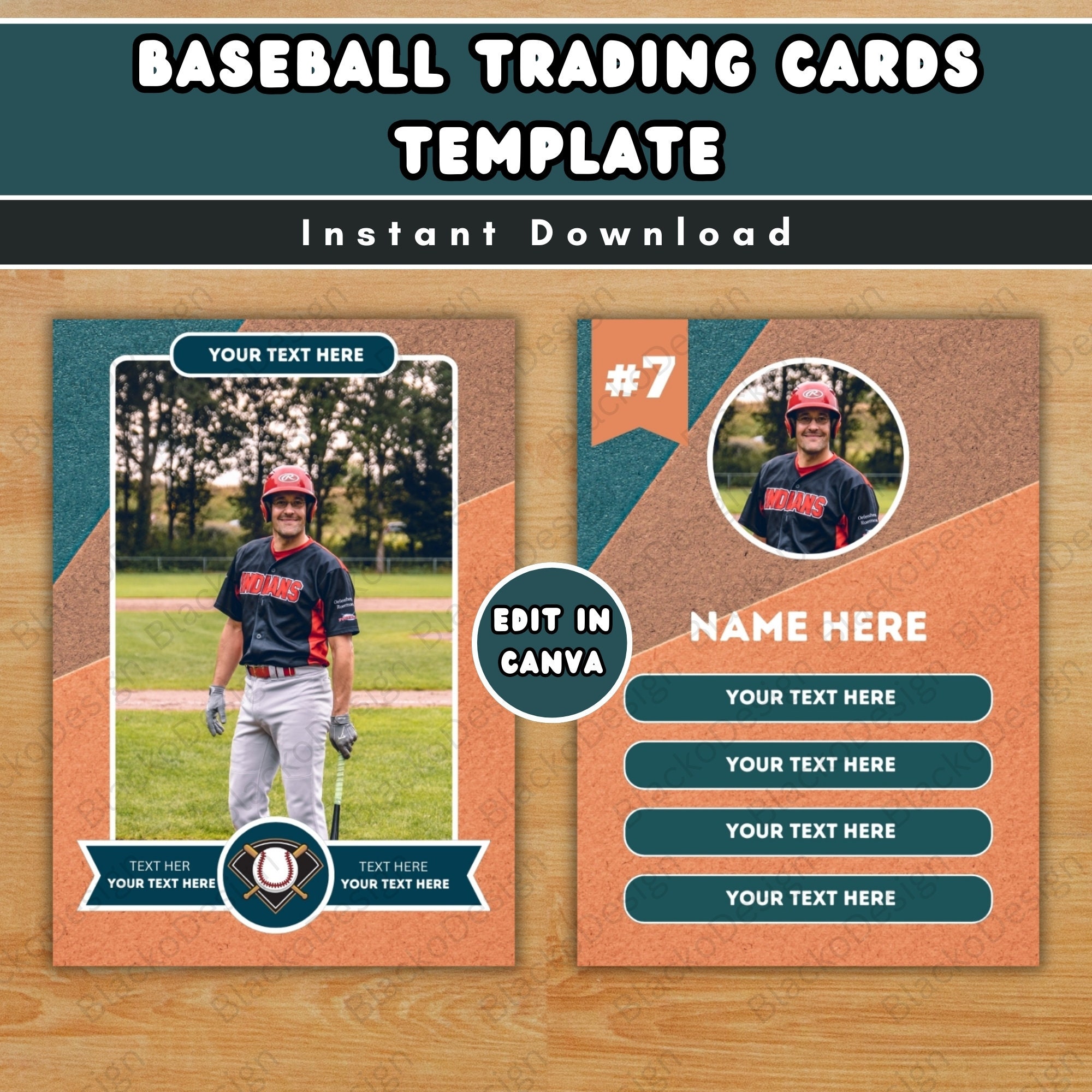 Baseball Trading Cards Template, Personalized Baseball Gift, DIY Baseball Trading Cards Template, Personalized Baseball Gift, DIY