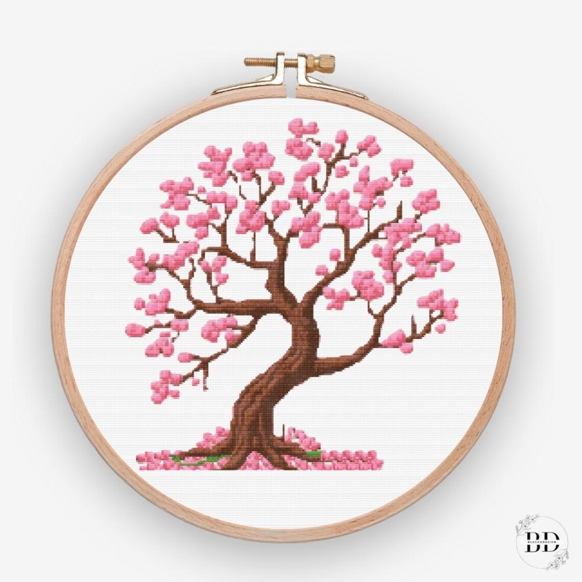 Cherry Blossom Tree Cross Stitch Pattern: Modern Floral Design (PDF ...