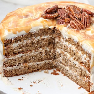 BEST RECIPE For Banana Cake With Caramel Cream Cheese Frosting, Instant PDF Download, recipe print out, simple recipe, family dish