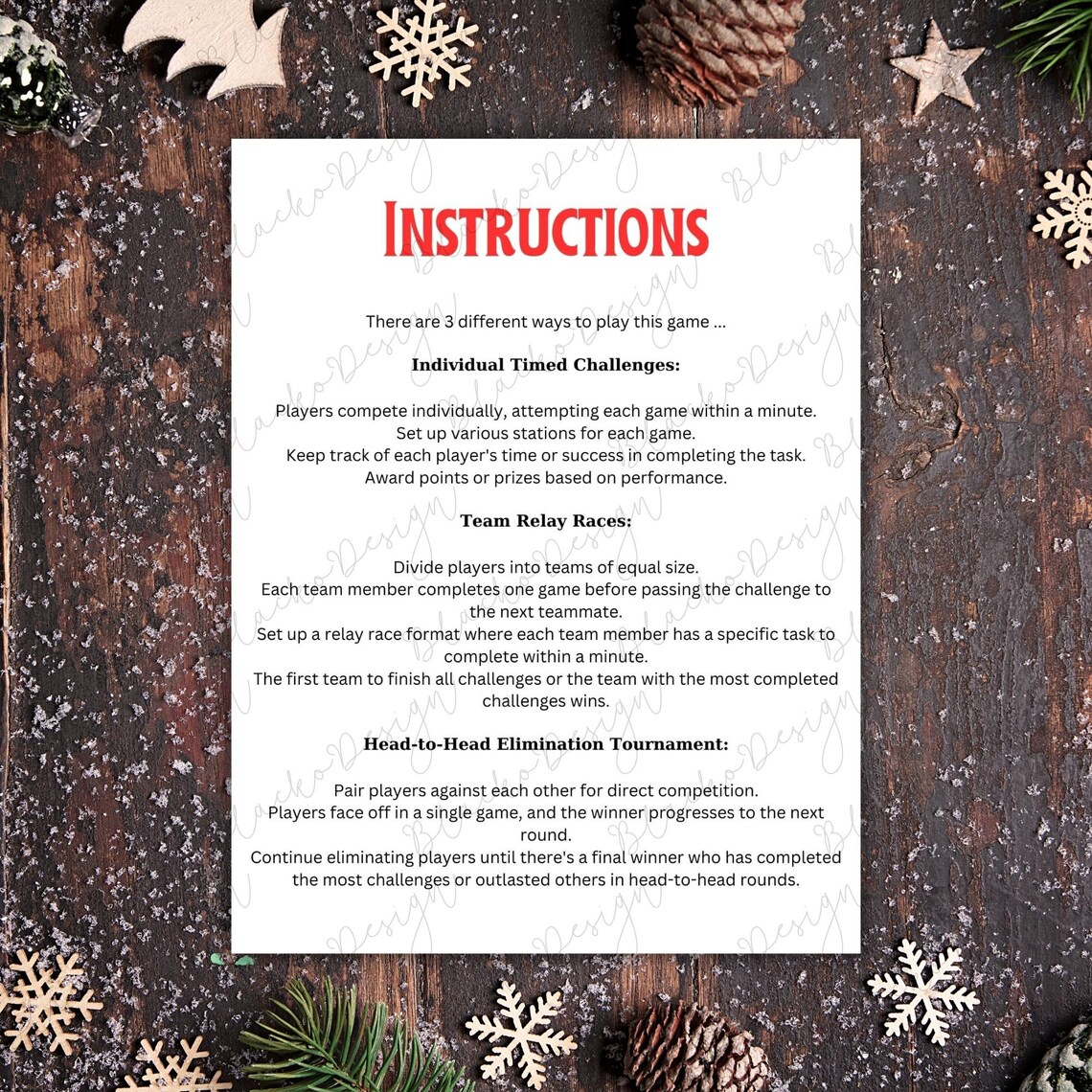 Christmas Minute to Win It Games Printable Christmas Party Games ...