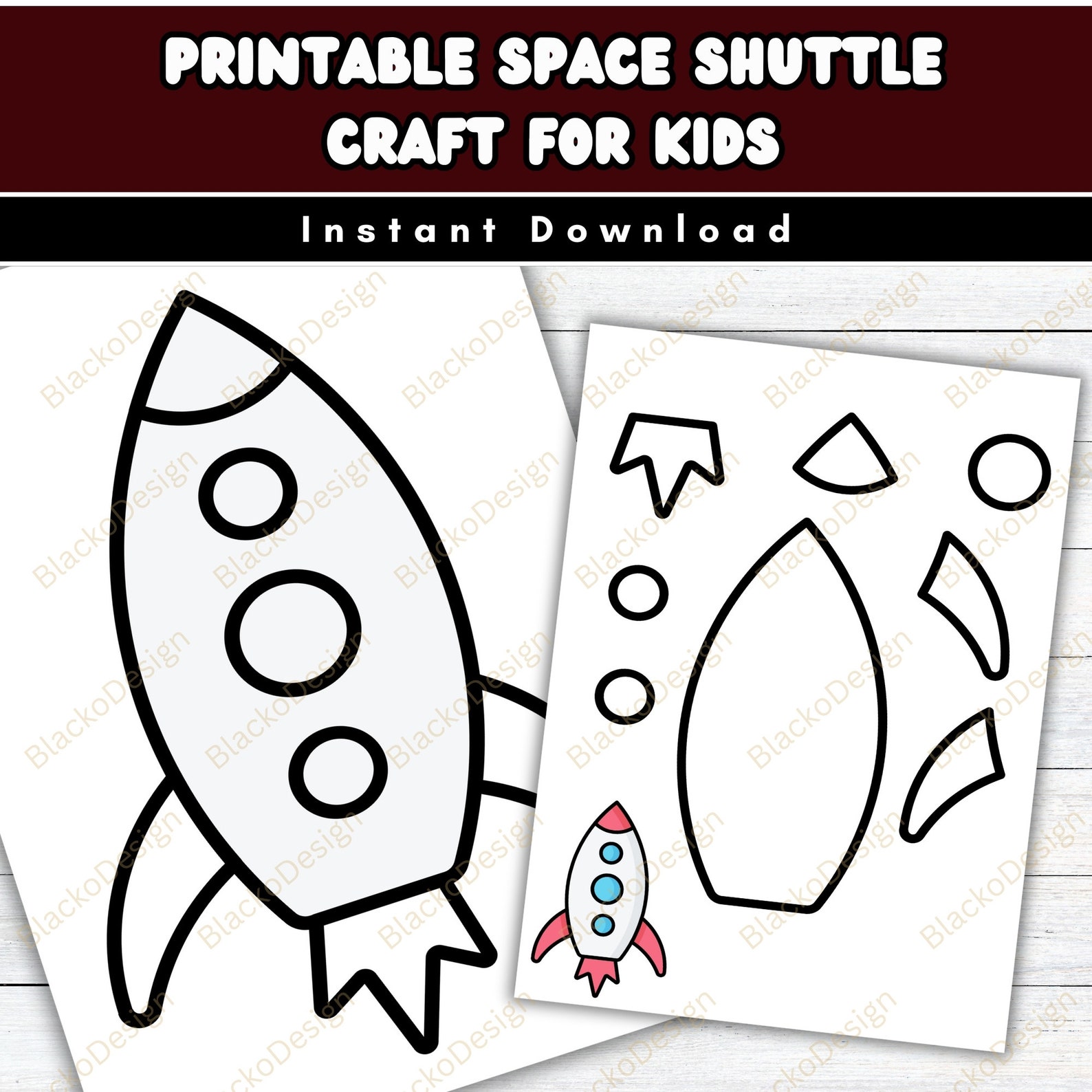 Easy Rocket Craft for Kids | Outer Space Crafts | Color, Cut, and Paste ...