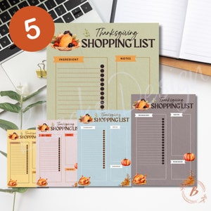 Thanksgiving Shopping List Planner: Editable To-Do List (Digital Download)