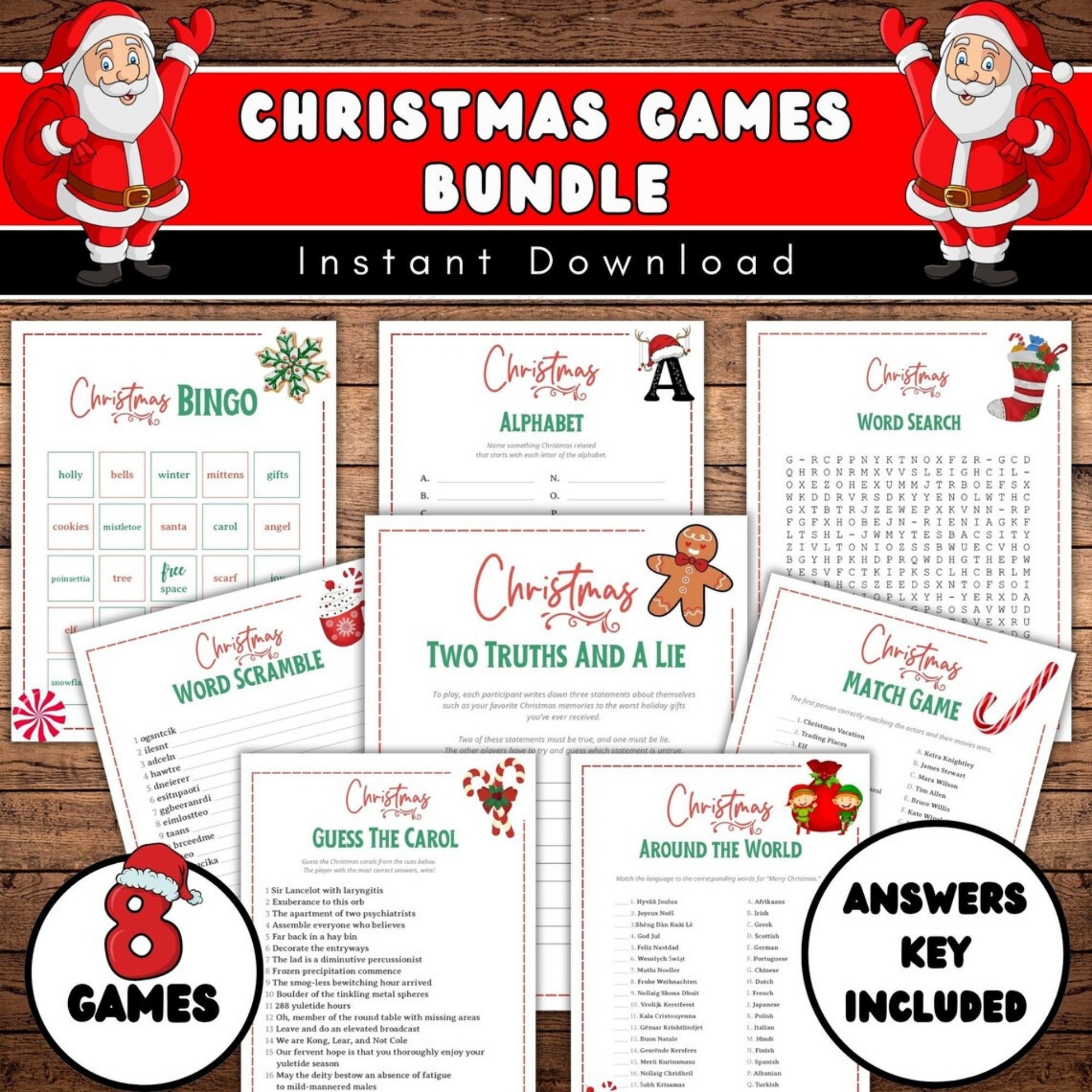 christmas minute to win it games: printable holiday party games