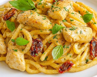 Creamy Sun-Dried Tomato Chicken Pasta Recipe: Easy Dinner (Instant PDF Download)