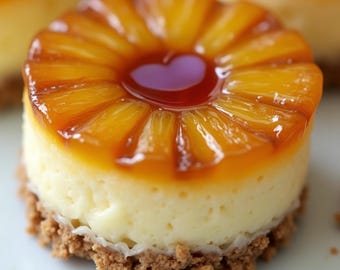 Mini Pineapple Upside Down Cheesecake Recipe: Easy Dessert (Instant PDF Download)