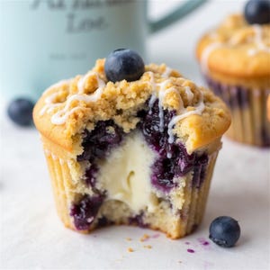 Best recipe for Blueberry Cream Cheese Muffin | Instant PDF Download | mom recipe | family recipe book | simple dessert plate