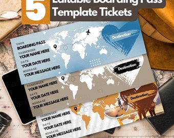 Personalized Boarding Pass Template: Scratch Card Travel Gift (Digital Download)