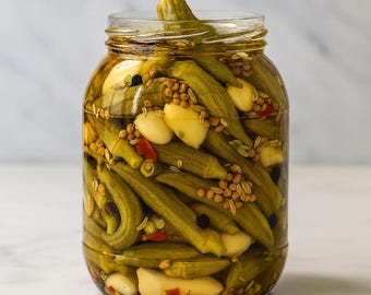 Receta fácil de okra encurtida: sabor inspirado en Oriente Medio (Descarga instantánea en PDF)