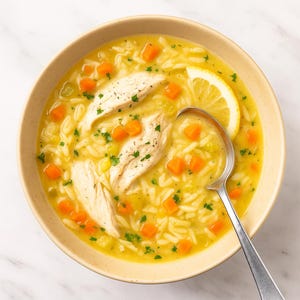 Easy Lemon Chicken Orzo Soup Recipe: Comfort Food (Instant PDF Download)