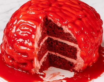 Halloween Brain Cake Recipe, instant pdf download