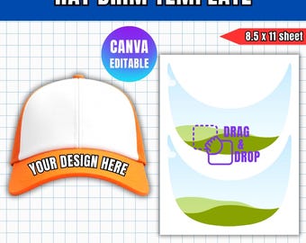 Editable Hat Brim Template: Canva, Cricut, Silhouette (digital Download ...