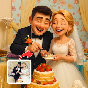 Retrato personalizado no estilo Disney e Pixar | Desenho de desenho animado personalizado | Presente de arte digital para casais, famílias, animais de estimação e muito mais