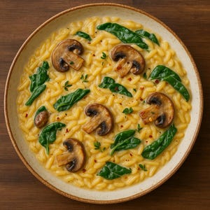 Creamy Spinach Mushroom Orzo Recipe: Easy Family Meal (PDF Download)