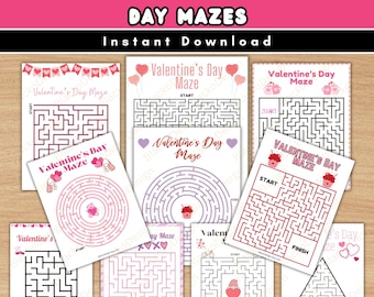 Valentine's Day Maze Cards: Fun Kids Activity (Printable, Instant Download)