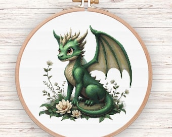 Dragon Cross Stitch Pattern: Fantasy Design (PDF Pattern)