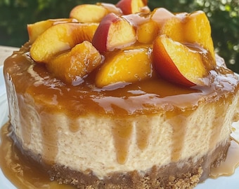 New York Style Peach Cobbler Cheesecake – Creamy Cheesecake with Cinnamon Peaches