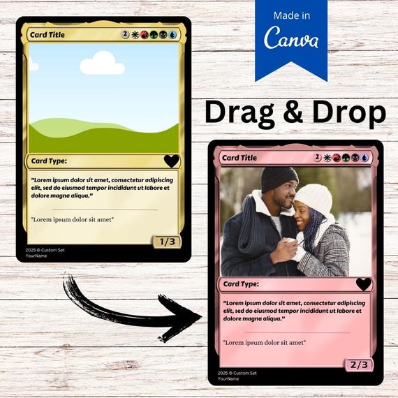Custom MTG Card Template, Editable Magic Card, Canva (digital Download) -  Etsy