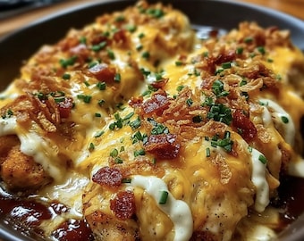 Ricetta del pollo al fango del Mississippi, stampabile in PDF, cibo confortevole del sud degli Stati Uniti a base di formaggio, download digitale