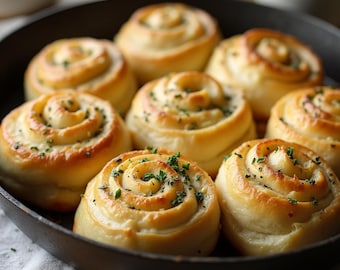 Recept voor Swirl Rolls: eenvoudig hartig brood (directe pdf-download)